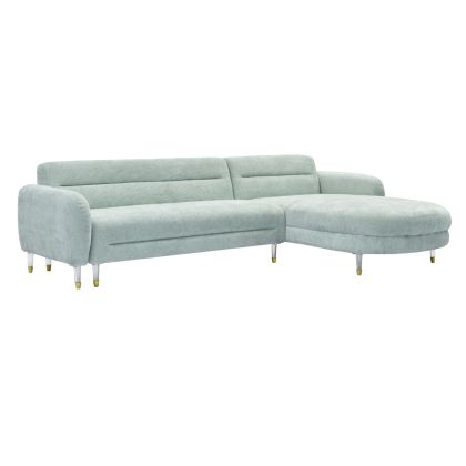 CORNER SOFA REVERSIBLE FLYER ΗΜ6072.07 MIΝΤ FABRIC-METAL HIGH LEGS 285x86-172x74Hcm.