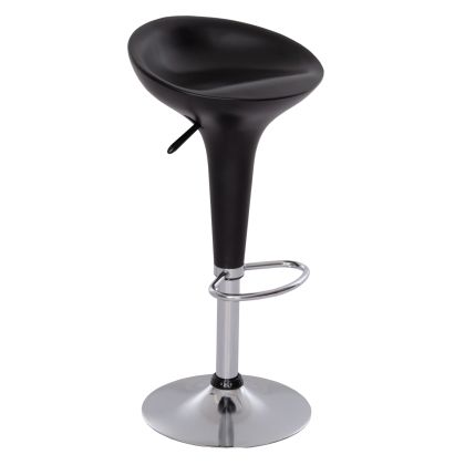 BAR STOOL DAISY HM200.01 WITH HEIGHT ADJUSTMENT IN BLACK & CHROME COLOR 43,5x38x86Hcm.