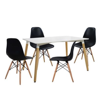 Комплект трапезна маса 5 части Маса минимум 120x80x73 см- Twist Black HM10080.02