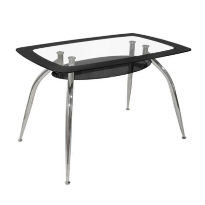 Трапезна маса Norris 120Χ75Χ75cm HM0086.02 стъкло черно