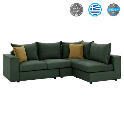 CORNER SOFA MONZA HM3256.17 INTERCHANGEABLE GREEN 265x185x98