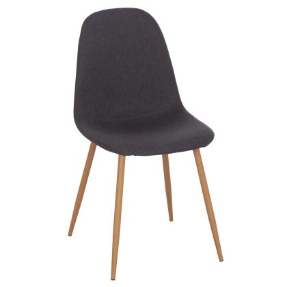 Dining chair Leonardo HM00100.10 with metallic legs and grey fabric 45x51.5x85H