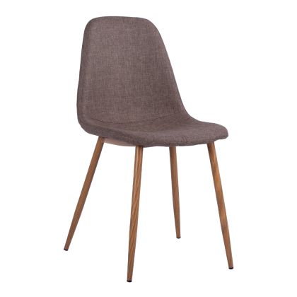 Трапезен стол Leonardo HM00100.03 с метални крака и кафява дамаска 44x55x85Υ см