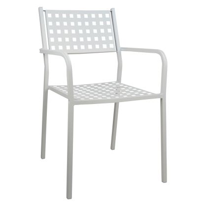 Armchair Metallic HM5031.02 Zeta in white color 54x51x84Ηcm
