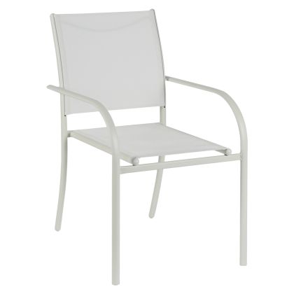 ВЪНШНО КРЕСЛО REDAN HM5976.02 БЯЛ МЕТАЛ-БЯЛ ТЕКСТИЛЕН 56x60x88Hcm.