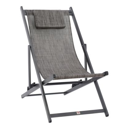 LOUNGE CHAIR PROFESSIONAL KEA HM5076.10 ALUMINUM & TEXTILENE IN GREY COLOR 59,5x102,5x94Hcm.