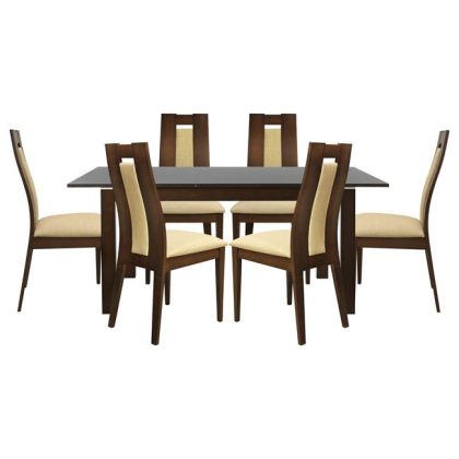 Set Dining Table 7pieces Table Opening Wooden  & 6 Chairs HM10057