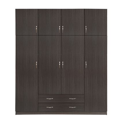 Гардероб 4 врати с лофт 200x240x55.5 и 2 чекмеджета зебрано