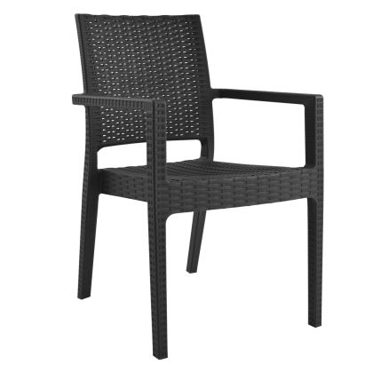 Chair with arms Polypropylene Dark Grey HM5134.01 57x55,5x89 cm