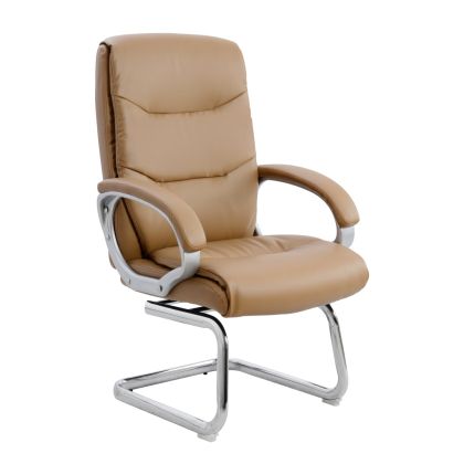 CONFERENCE ARMCHAIR SEMI-SWIVEL ZAMORA HM1088.09 CAMEL COLOR PU LEATHER 63x58x104Hcm.