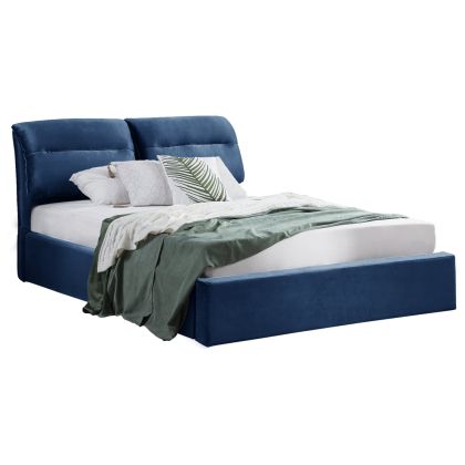 BED KENDRA HM565.18 BLUE VELVET-STORAGE SPACE 160X200 cm MATTRESS