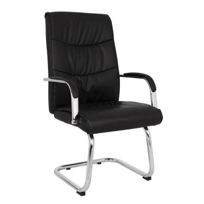 Conference chair JACOB HM1045.11 Black PU with chromed base 57x66,5x102 cm