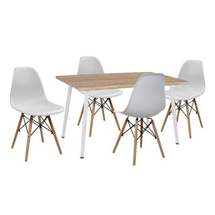 Комплект трапезна маса 5 части HM10349.02 Маса 120x70x76,5 см и столове Twist