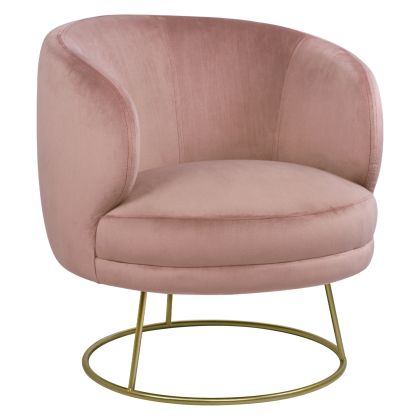 VELVET ARMCHAIR ARIEN HM8403.02 DUSTY PINK, GOLDEN BASE 80x75x82cm