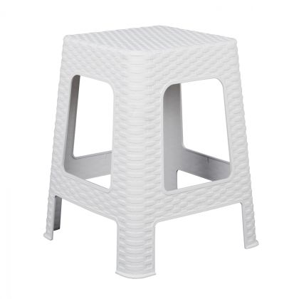 Square Stool Rattan White HM5448.03 02.005.00484
