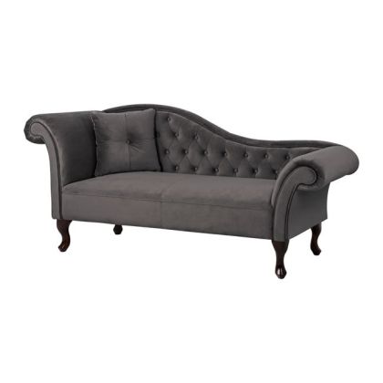 Шезлонг Chesterfield Grey Velvet Niovi HM3007.10 Ляво рамо 189x61x84cm