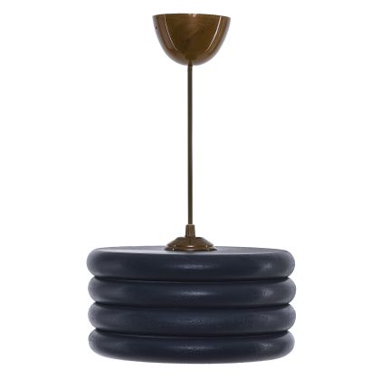 CEILING PENDANT HM7655.03, CHARCOAL GREY WOODEN RINGS, Φ23x57