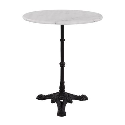 Table with base from cast iron HM5608 with marble Round Φ60Χ71cm