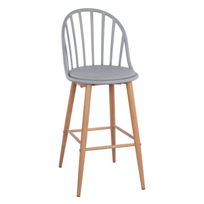 Stool Bar with metallic legs Alina HM8580.10 Grey Color 47x57x113cm