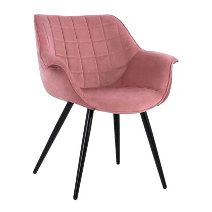 BENJAMIN VELVET ARMCHAIR DUSTY PINK WITH METAL LEGS HM8682.02 69x68x78 cm.