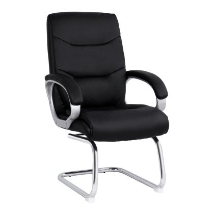 CONFERENCE ARMCHAIR SEMI-SWIVEL ZAMORA HM1088.01 BLACK PU LEATHER 63Χ70Χ102Hcm.