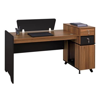 Professional Office Melamine HM2351 Natural-Dark Grey 150x60x88cm