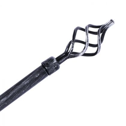 Curtain Rod 110-210cm HM11279.01 folding metallic  BLACK SILVER Ε-0316
