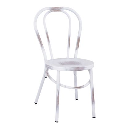 Aluminum chair Vienna type white patina HM5557.02 42x52x88.5 cm.