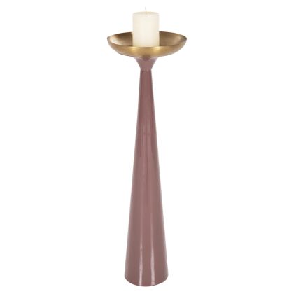 CANDLESTICK (PILLAR) GUNTUR HM4244.06 METAL IN LIGHT CORAL-GOLD Φ20,5x68Hcm.