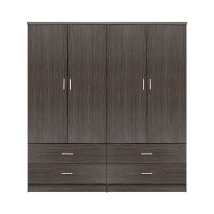 Set 2 pieces Wardrobe 4 leaf with 2 drawers Zebrano 160x42x181 HM11349.01