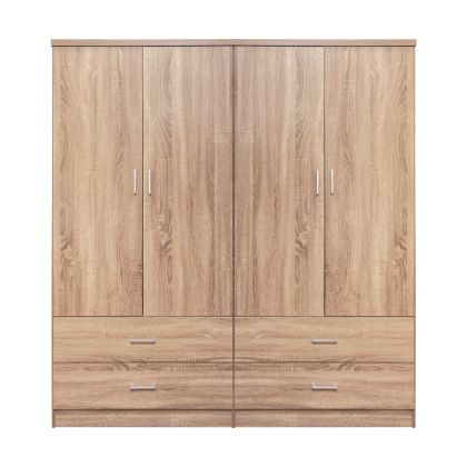 Set 2 pieces Wardorbe 4 leaf with 4 drawers Sonama 160x42x181 HM11349.02
