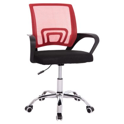 OFFICE CHAIR BRISTONE HM1058.37 CHROMED LEG-RED & BLACK MESH 59x53x80-90Hcm.