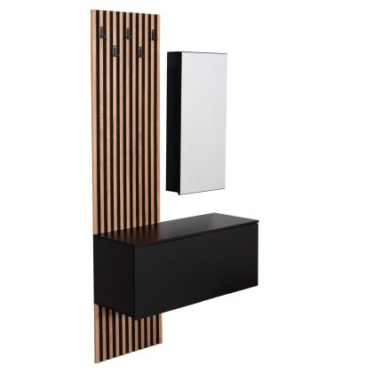 ENTRYWAY FURNITURE SET WITH MIRROR MYLES HM18080.02 MELAMINE IN SONAMA-GREY 100x37x200Hcm.