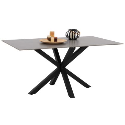 DINING TABLE SYNTEC HM9308.03 SINTERED STONE TOP GREY METAL LEGS 160x90x75Hcm.