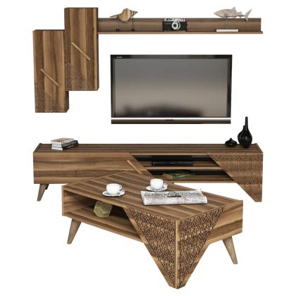 LIVING ROOM COMPOSITION HM11849.02 2PCS MELAMINE IN WALNUT