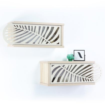 ΣΕΤ ΡΑΦΙΑ ΤΟΙΧΟΥ 2ΤΜΧ ΜΕΛΑΜΙΝΗΣ SILLIA HM9192.02 SONAMA ΕΚΡΟΥ 55x20x22Y εκ.