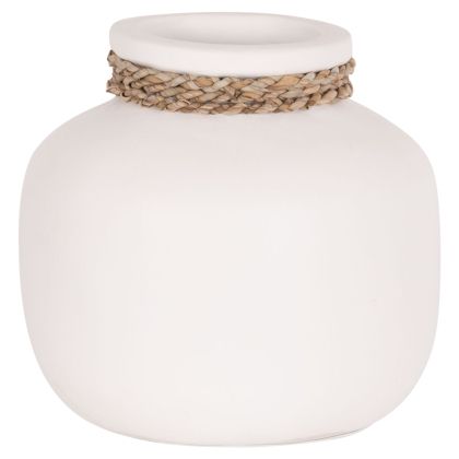 TABLE DECORATIVE VASE CAMMER HM4687.02S TERRACOTA IN WHITE--Φ22x20Hcm.