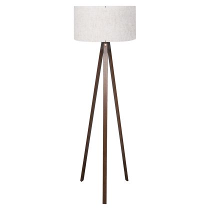 FLOOR STANDING LAMP HM7578.02 WALNUT COLOR TRIPOD, OFF-WHITE CAP