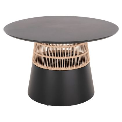 ROUND TABLE SAEID HM6106.01 ALUMINUM IN ANTHRACITE-SYNTHETIC ROPE IN BEIGE Φ120x75Hcm.