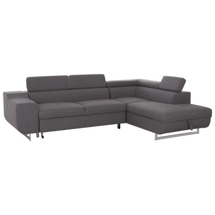 CORNER SOFA-BED WITH STORAGE SPACE ENCORE HM3301.01R GREY FABRIC 285x205x90Hcm.