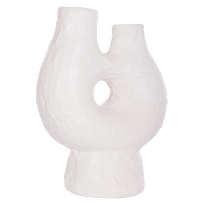 DECORATIVE TABLE VASE NAMENTIS HM4665.02S TERRACOTA IN WHITE COLOR--26x15x32.5Hcm.