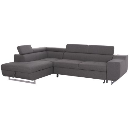 CORNER SOFA-BED WITH STORAGE SPACE ENCORE HM3301.01L GREY FABRIC 285x205x90Hcm.
