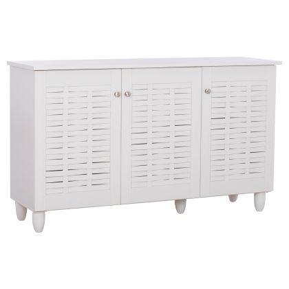 SHOE CABINET IGGY MELAMINE 3-DOOR WHITE WITH LEGS 114Χ34Χ68Hcm.HM2211.05