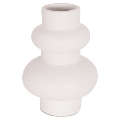 TABLE DECORATIVE VASE LEMA HM4664.02M TERRACOTA IN WHITE--Φ22x29Hcm.
