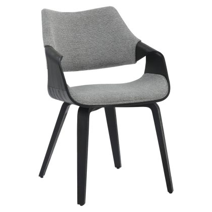 DINING CHAIR NETTO HM9976.02 PLYWOOD FRAME IN BRUSHED BLACK-GREY FABRIC 55x56x83,5Hcm.