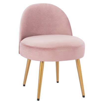 Stool with back Yasmine from rotten apple velvet & gold legs HM8395.12 47x43x65cm