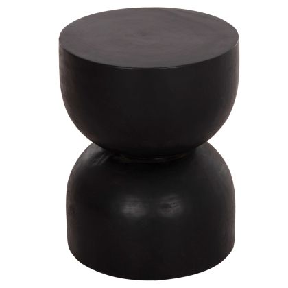 ROUND STOOL FEBRY HM9753.12 SOLID SUAR WOOD IN BLACK Φ35x45Hcm.