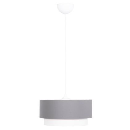 CEILING PENDANT CYLINDRICAL LAMP KRIKS HM4706.01 PVC IN WHITE-GREY Φ30x70Hcm.