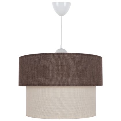 PENDANT CEILING LAMP HM7619.03 TWO-LAYER FABRIC DRUM, PLASTIC FRAME