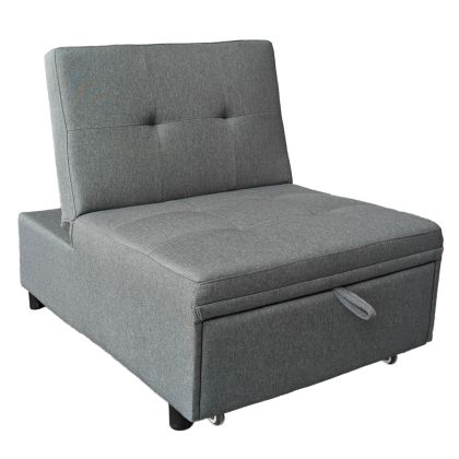 LOUNGE CHAIR-BED LIBRE HM3295.01 GREY FABRIC 75x106x89Hcm.